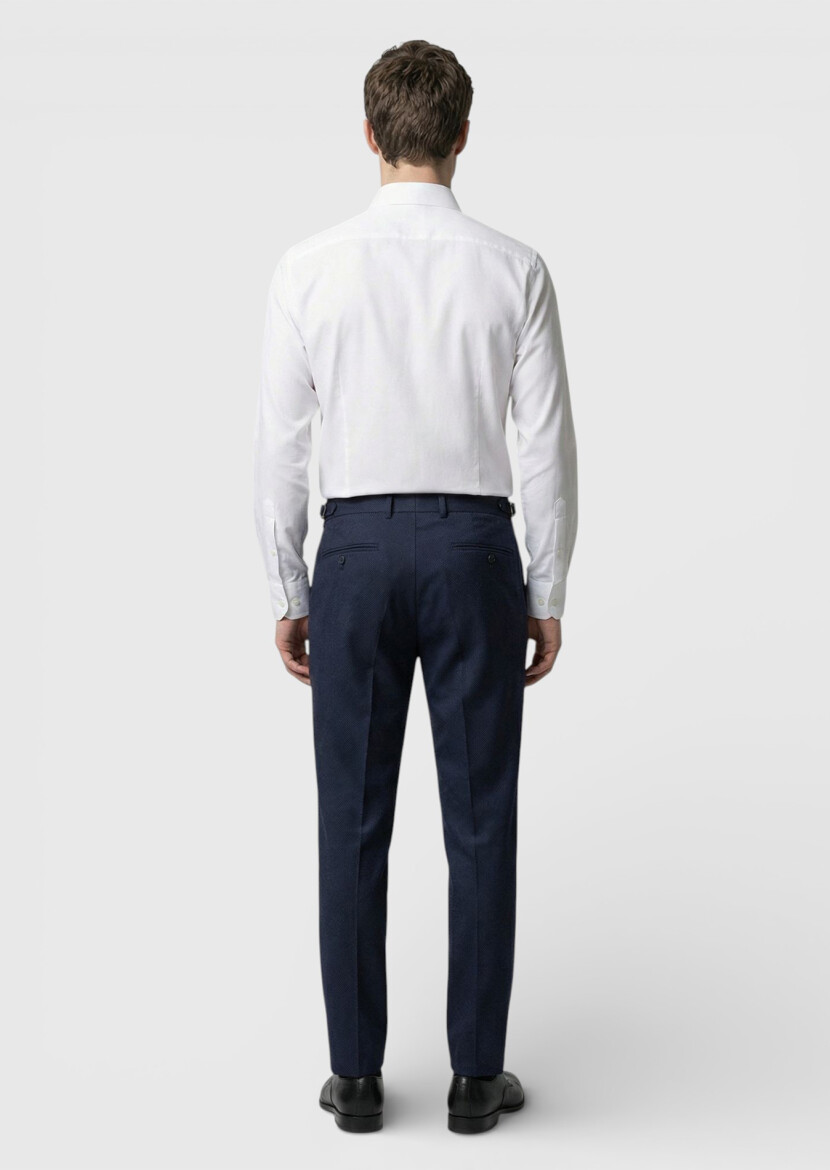 White Plain Casual Fit Weaving Casual 100% Cotton Shirt - 3