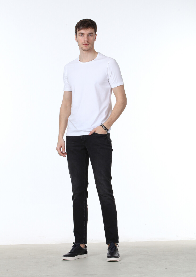 White Plain Cotton Blended T-Shirt - 2