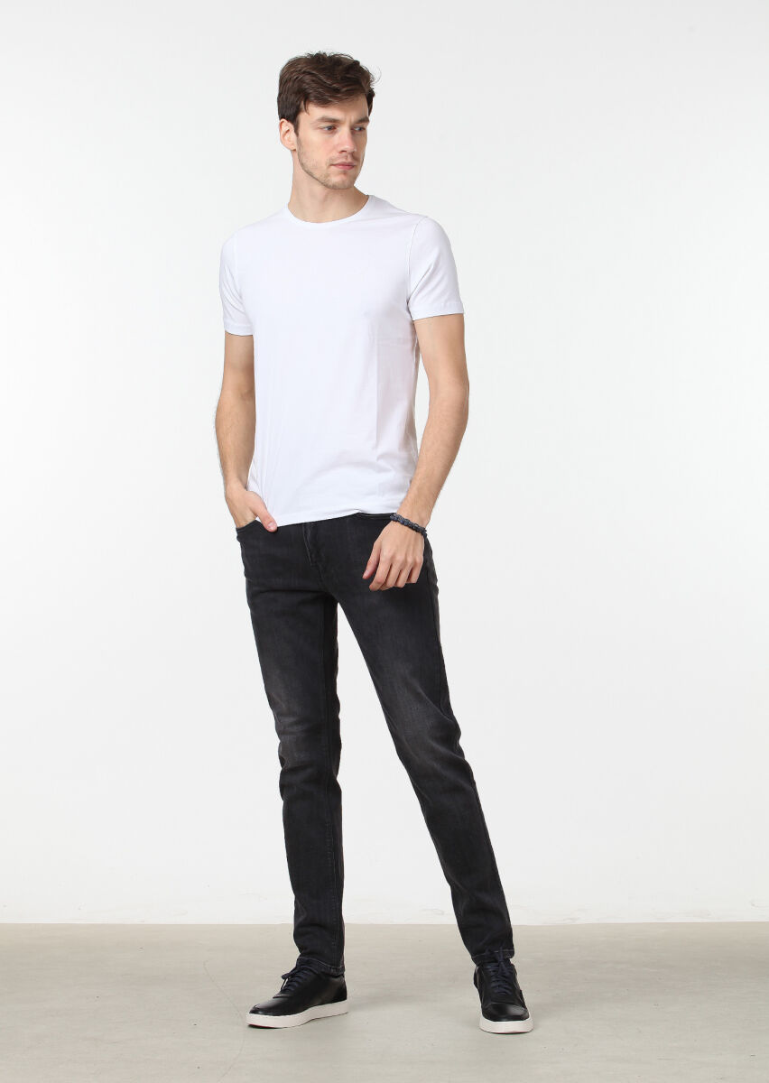 White Plain Cotton Blended T-Shirt - 2
