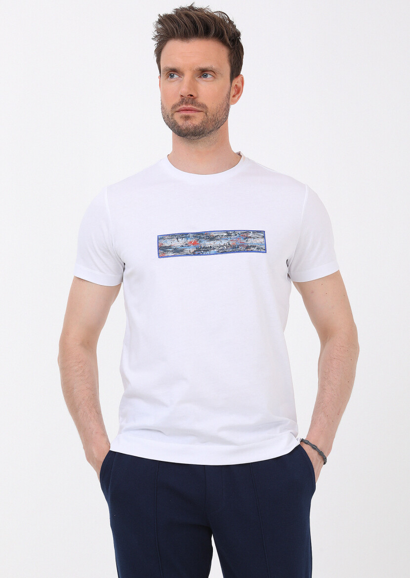 White Plain Crew Neck 100% Cotton T-Shirt - 3