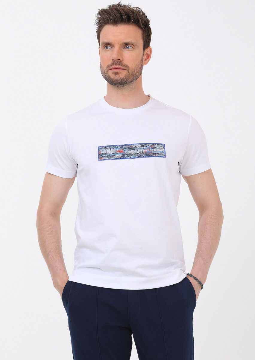 White Plain Crew Neck 100% Cotton T-Shirt - 3