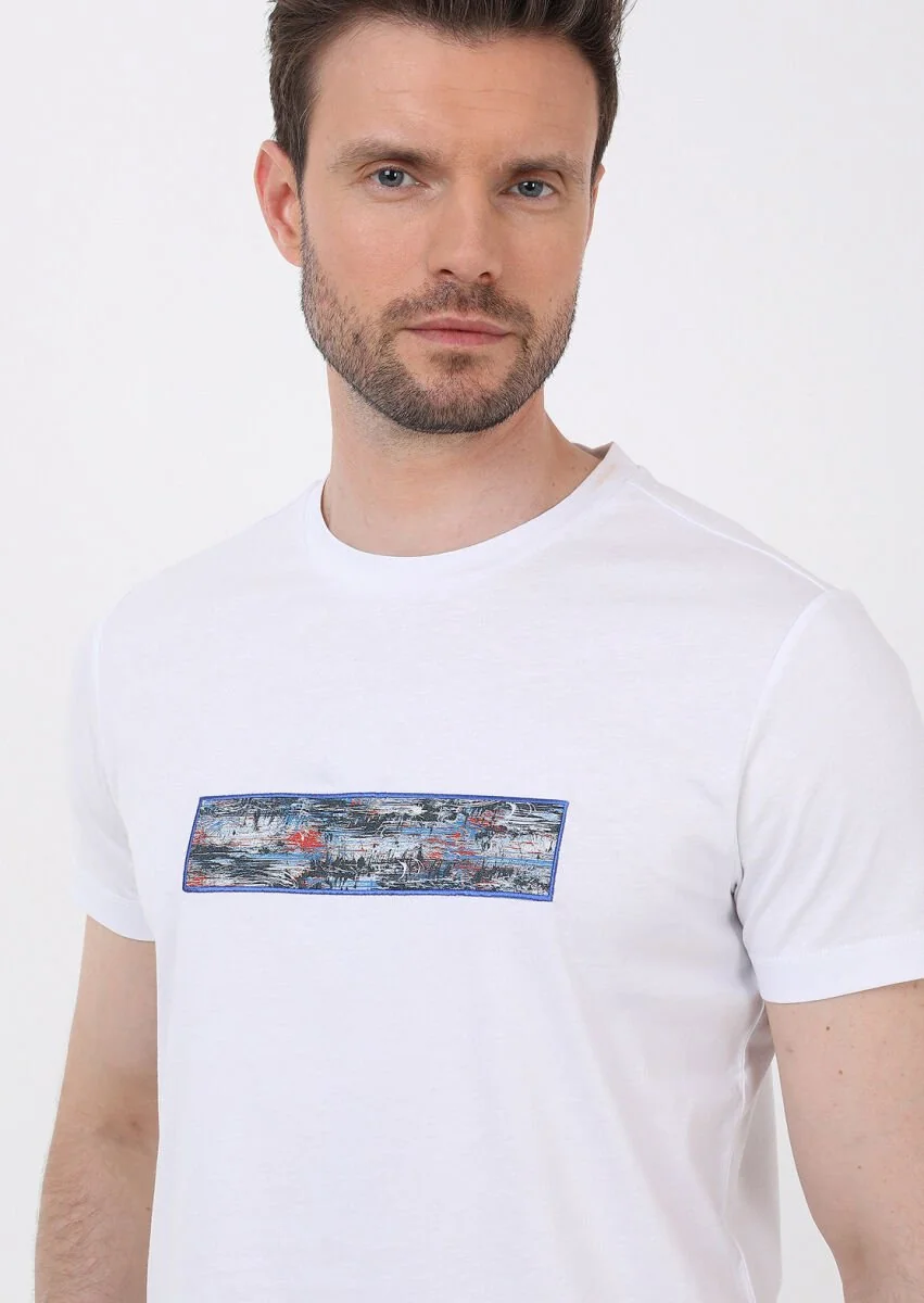 White Plain Crew Neck 100% Cotton T-Shirt - 3