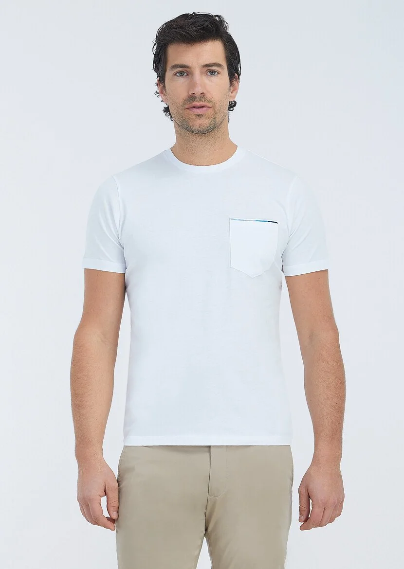 White Plain Crew Neck 100% Cotton T-Shirt 