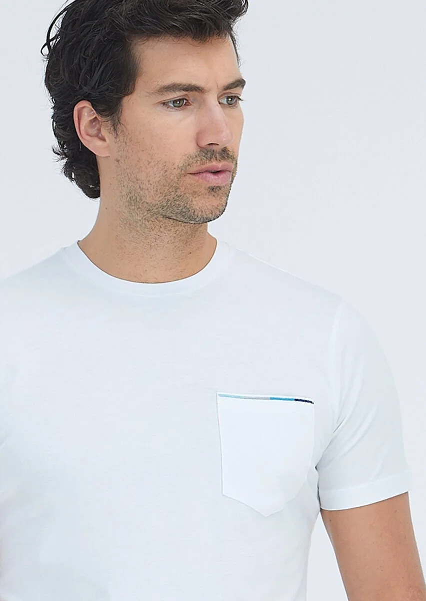 White Plain Crew Neck 100% Cotton T-Shirt - 4