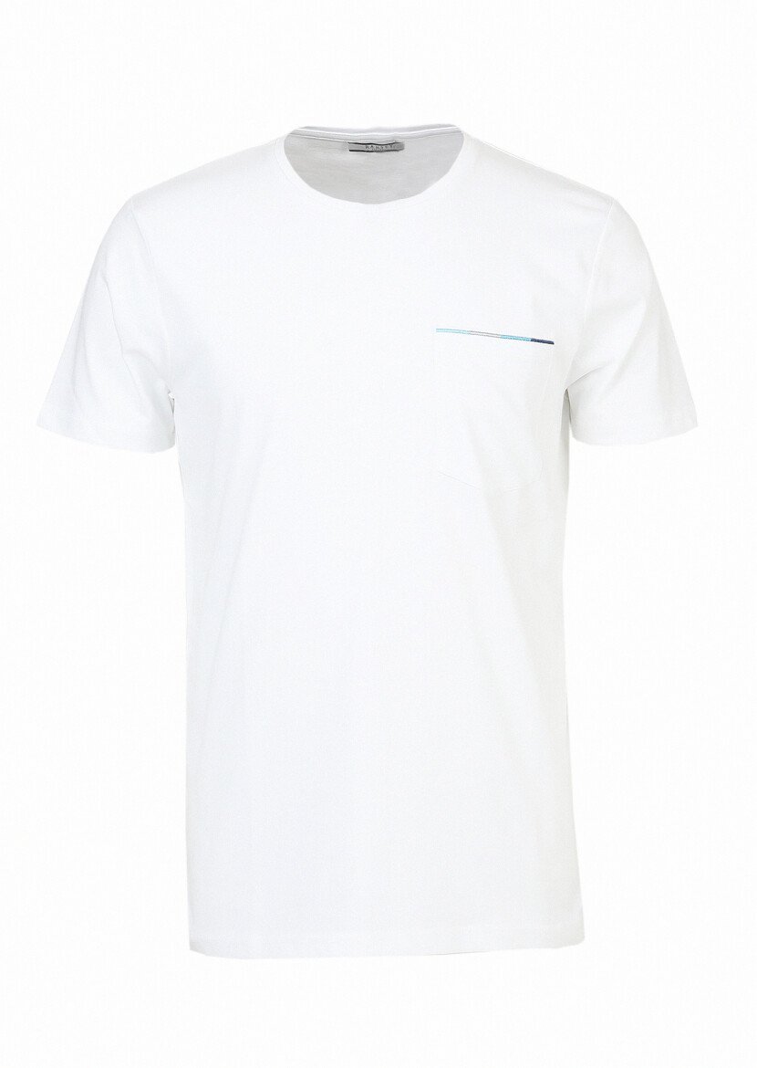 White Plain Crew Neck 100% Cotton T-Shirt - 6