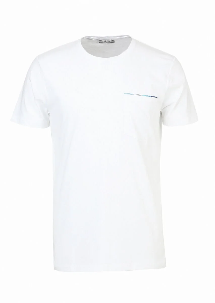 White Plain Crew Neck 100% Cotton T-Shirt - 6