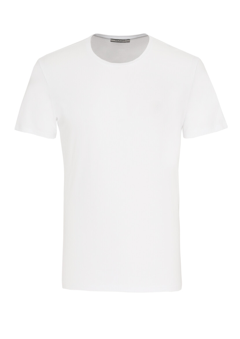 White Plain Crew Neck 100% Cotton T-Shirt - 5