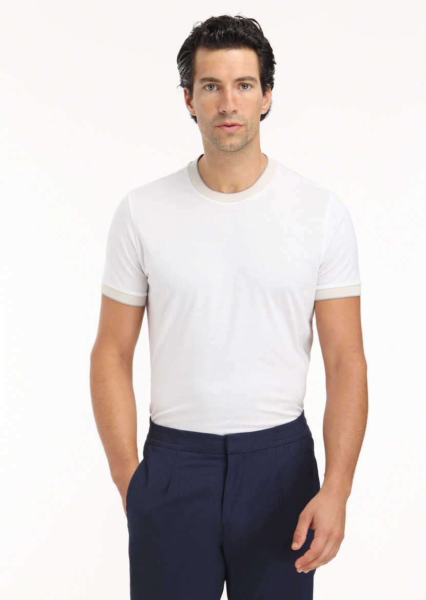 White Plain Crew Neck 100% Cotton T-Shirt - 3