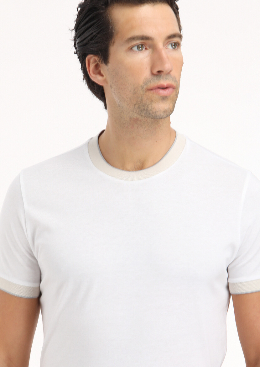 White Plain Crew Neck 100% Cotton T-Shirt - 4