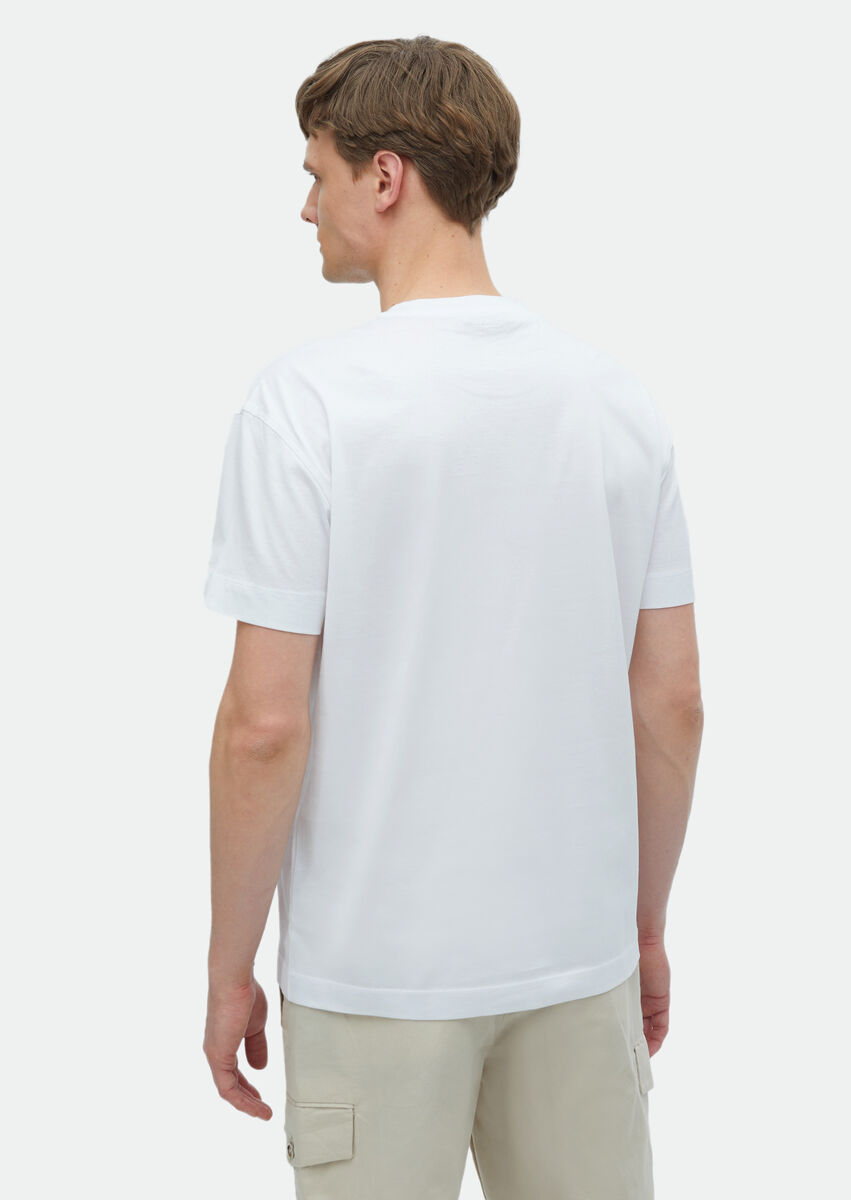 White Plain Crew Neck 100% Cotton T-Shirt - 6