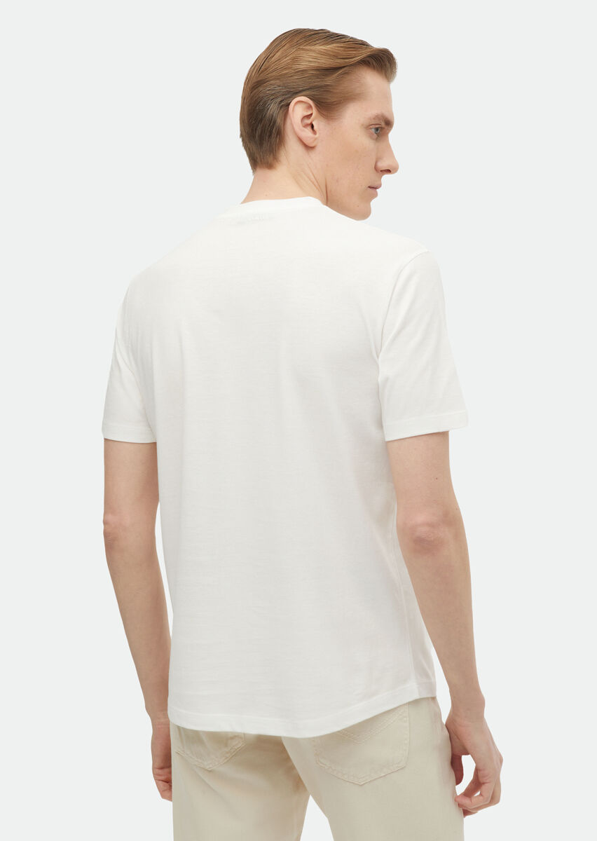 White Plain Crew Neck 100% Cotton T-Shirt - 4