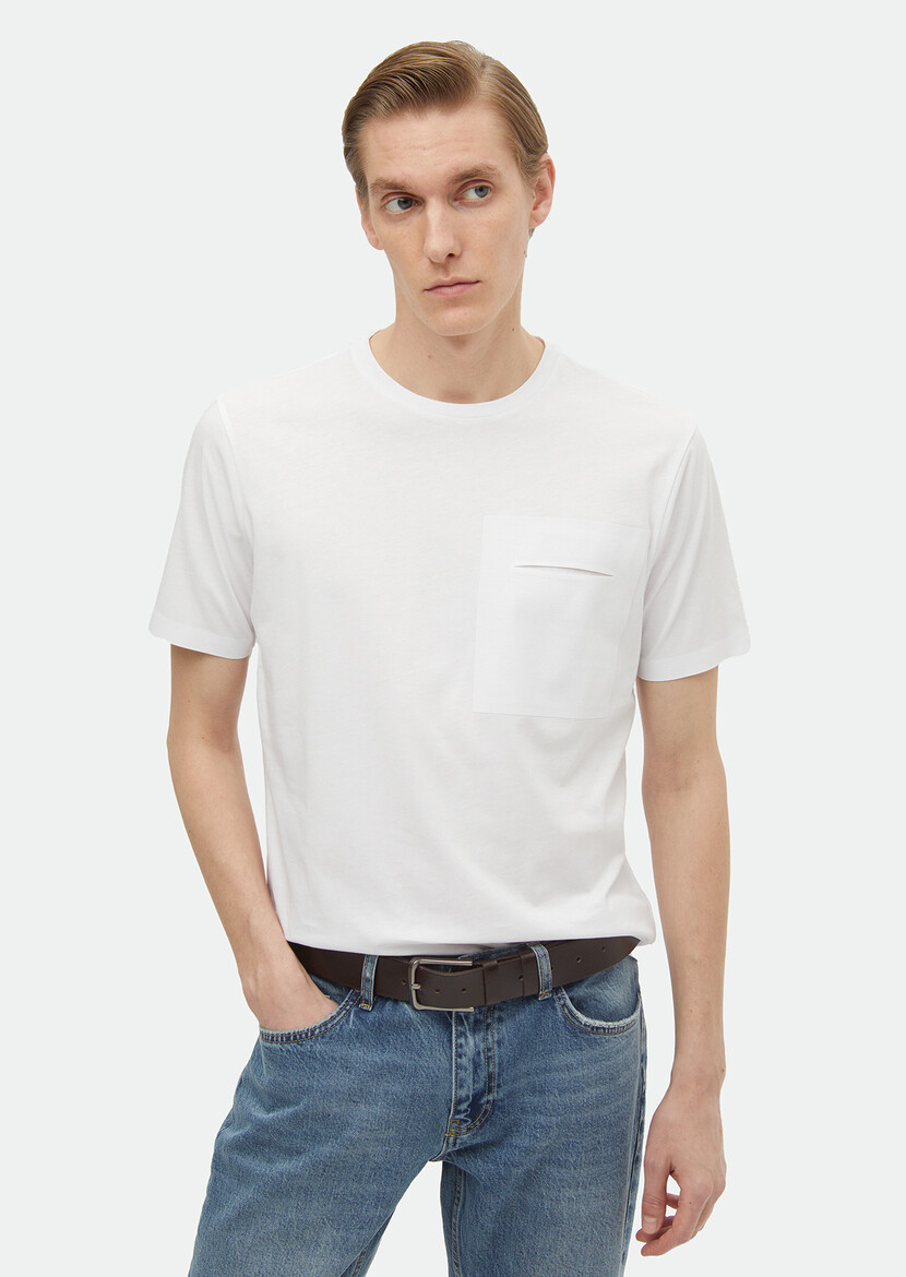 White Plain Crew Neck 100% Cotton T-Shirt 