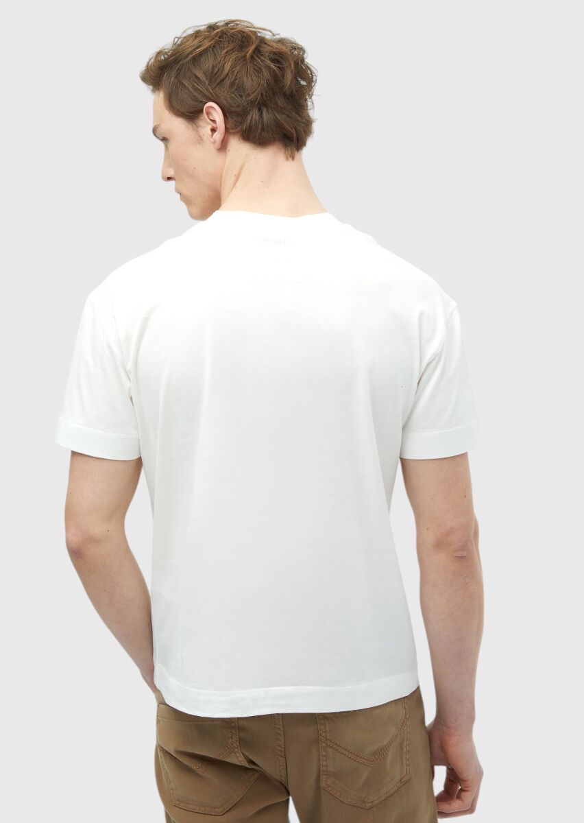 White Plain Crew Neck 100% Cotton T-Shirt - 5