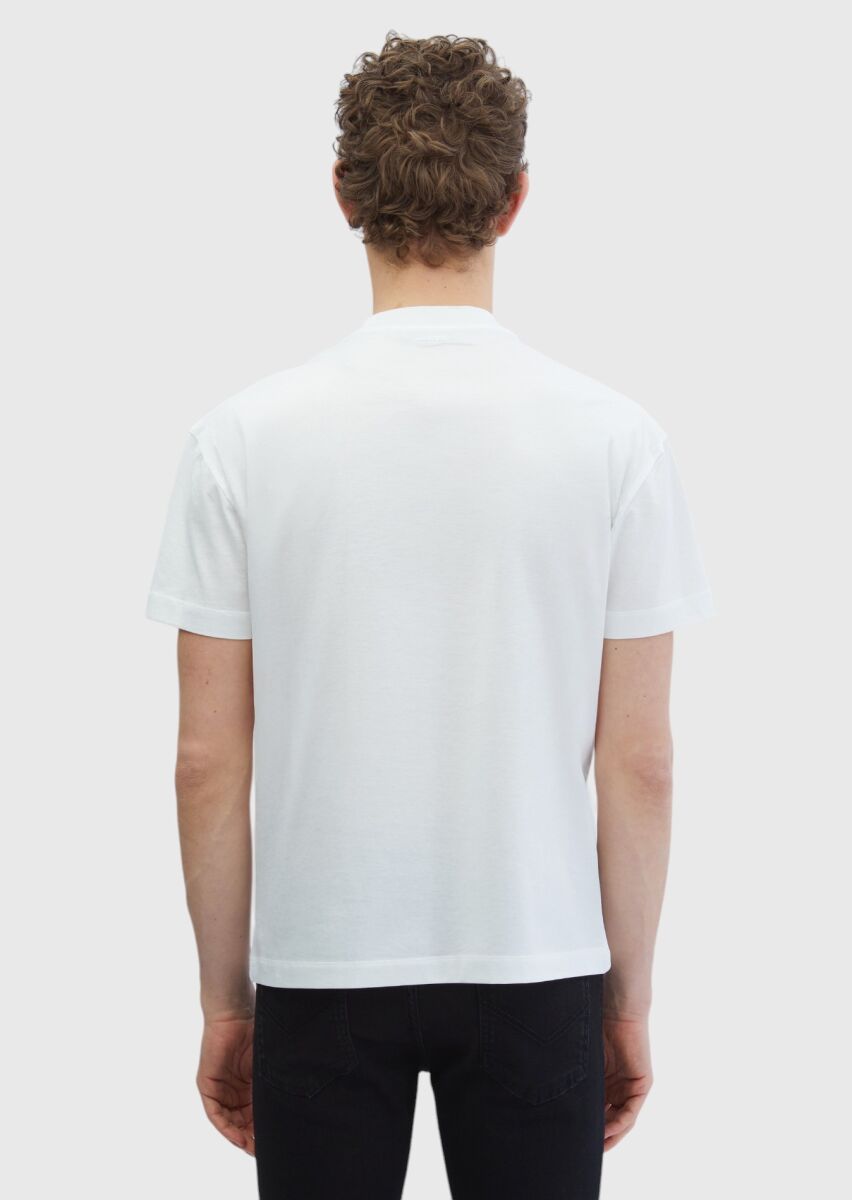 White Plain Crew Neck 100% Cotton T-Shirt - 5