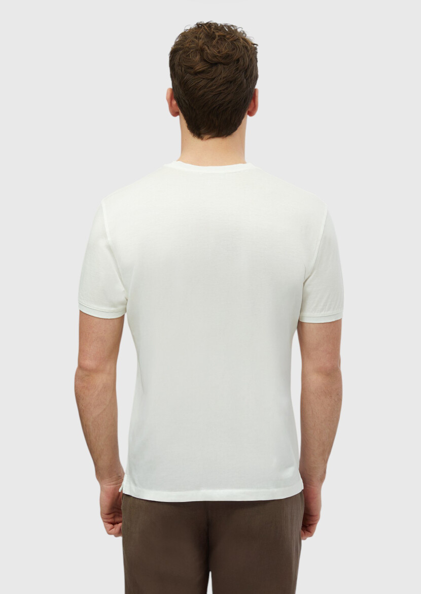 White Plain Crew Neck 100% Cotton T-Shirt - 5