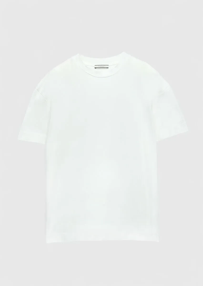 White Plain Crew Neck 100% Cotton T-Shirt - 6