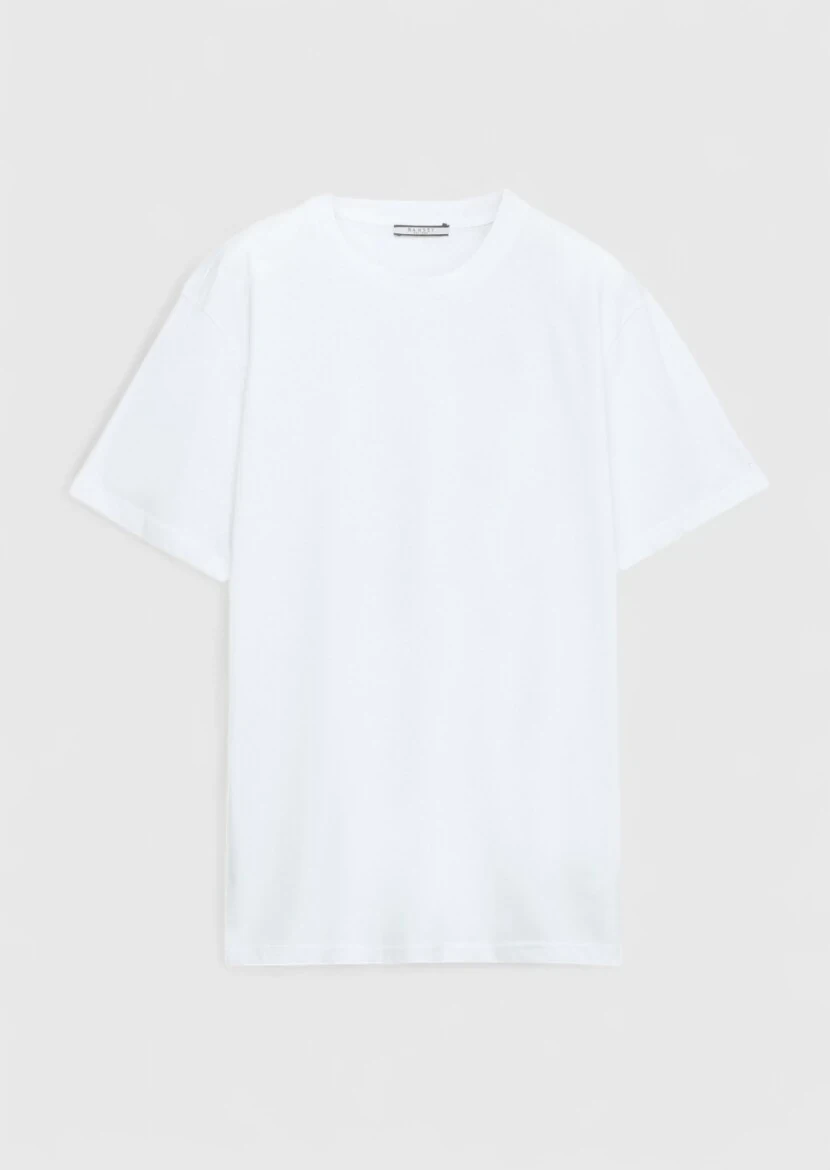 White Plain Crew Neck 100% Cotton T-Shirt - 6
