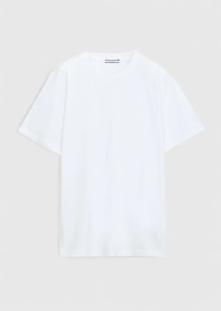 White Plain Crew Neck 100% Cotton T-Shirt - 6