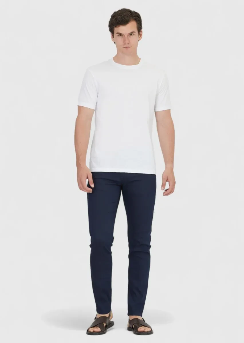 White Plain Crew Neck 100% Cotton T-Shirt - 2