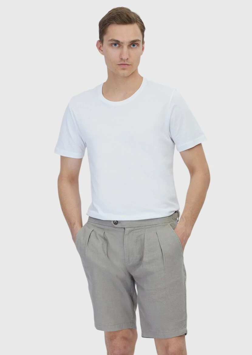 White Plain Crew Neck 100% Cotton T-Shirt - RAMSEY