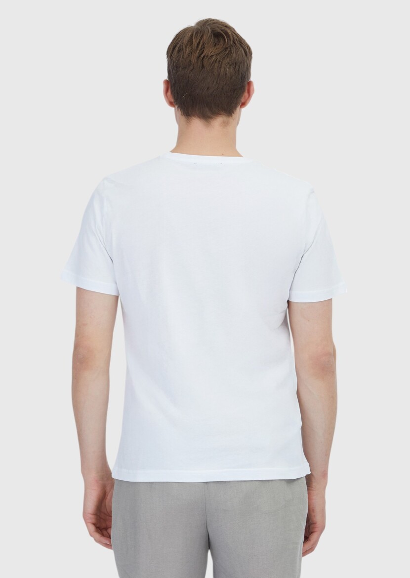 White Plain Crew Neck 100% Cotton T-Shirt - 5
