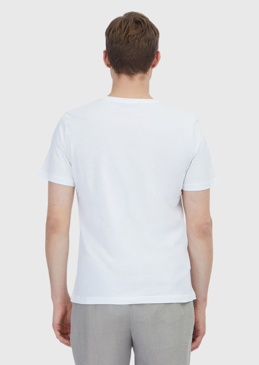 White Plain Crew Neck 100% Cotton T-Shirt - 5