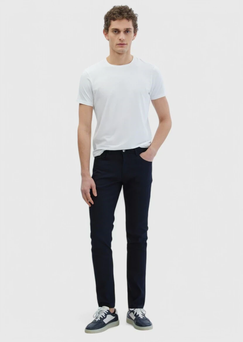 White Plain Crew Neck Cotton Blended T-Shirt 