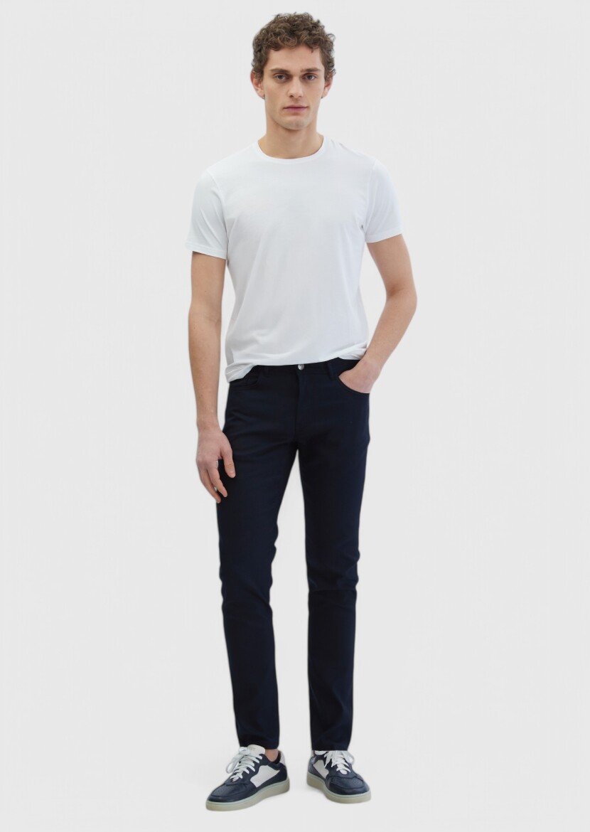 White Plain Crew Neck Cotton Blended T-Shirt 
