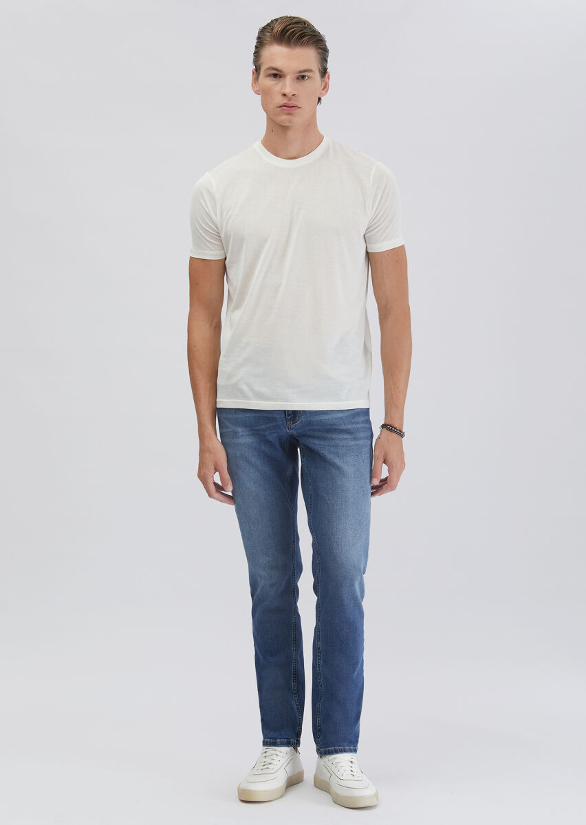 White Plain Crew Neck T-Shirt - 2