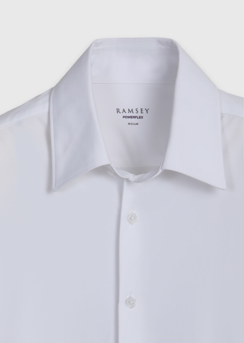 White Plain Regular Fit Long Knitting Classical Shirt - 7