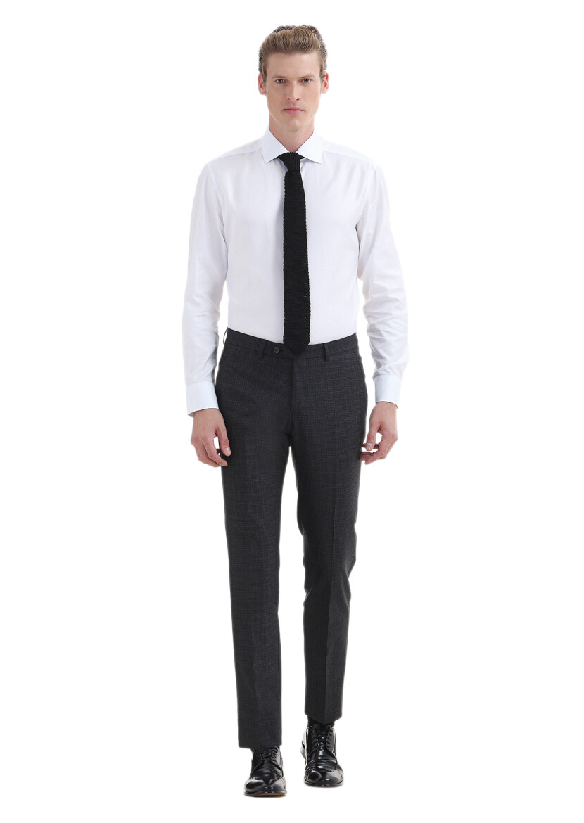 White Plain Regular Fit Long Weaving Classical 100% Cotton Shirt - 2