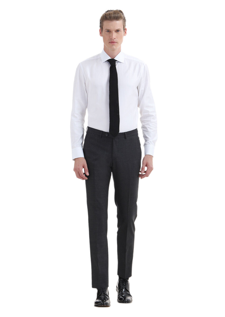 White Plain Regular Fit Long Weaving Classical 100% Cotton Shirt - 2