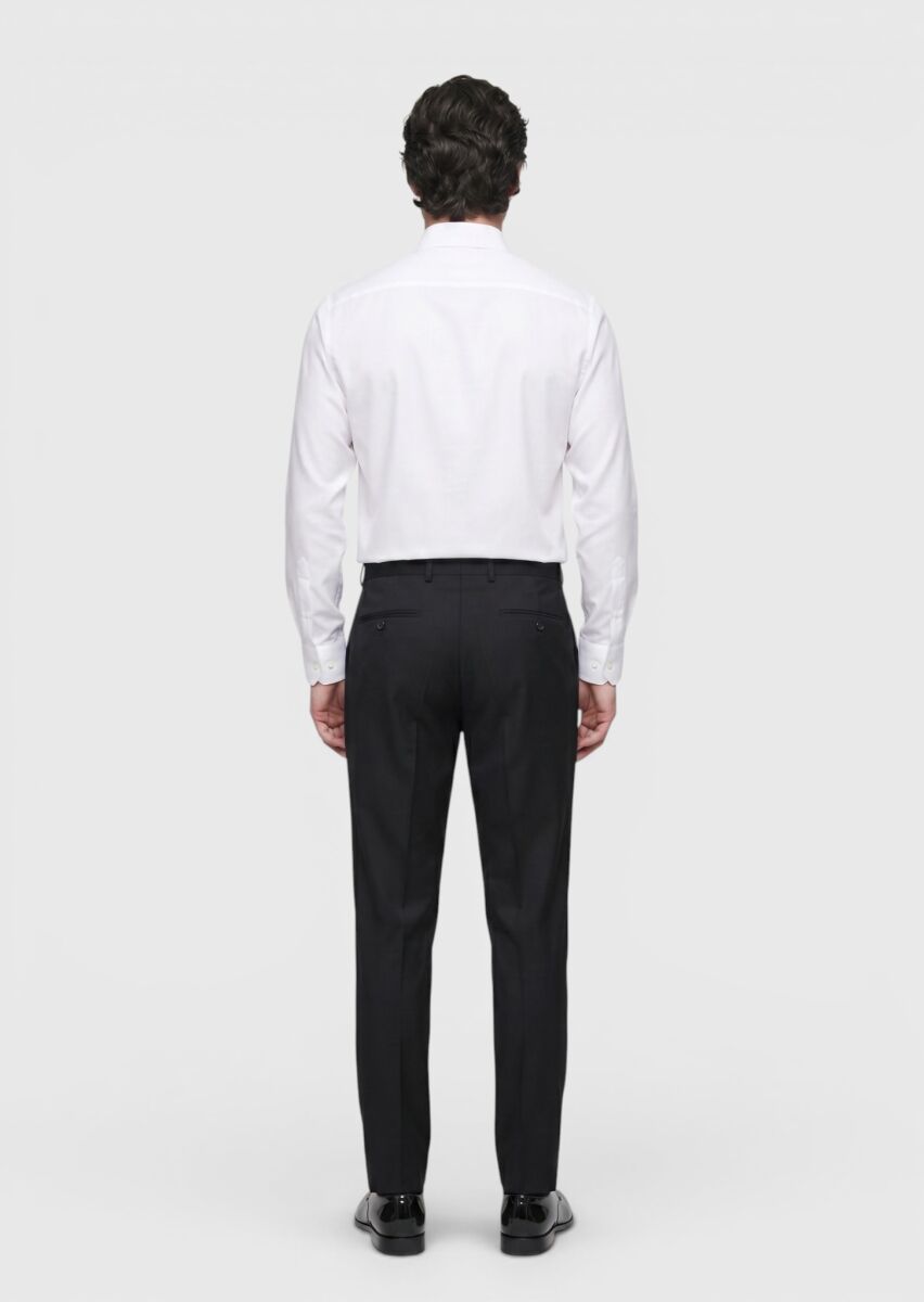 White Plain Regular Fit Non Iron Long Weaving Classical 100% Cotton Shirt - 5