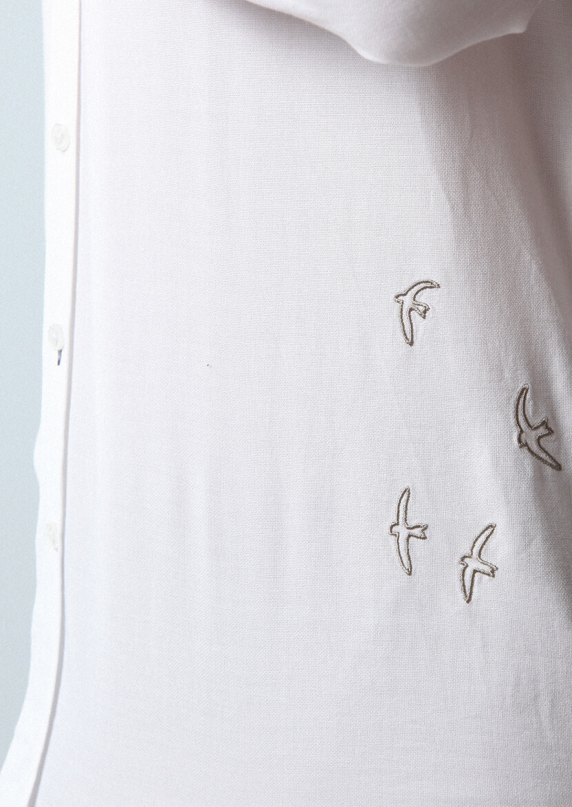 White Plain Regular Fit Weaving Casual 100% Cotton Shirt 