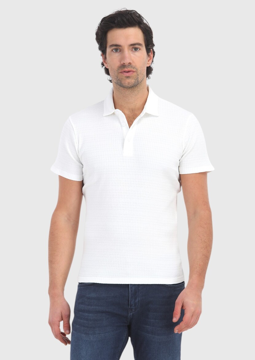 White Polo Neck T-Shirt - 2