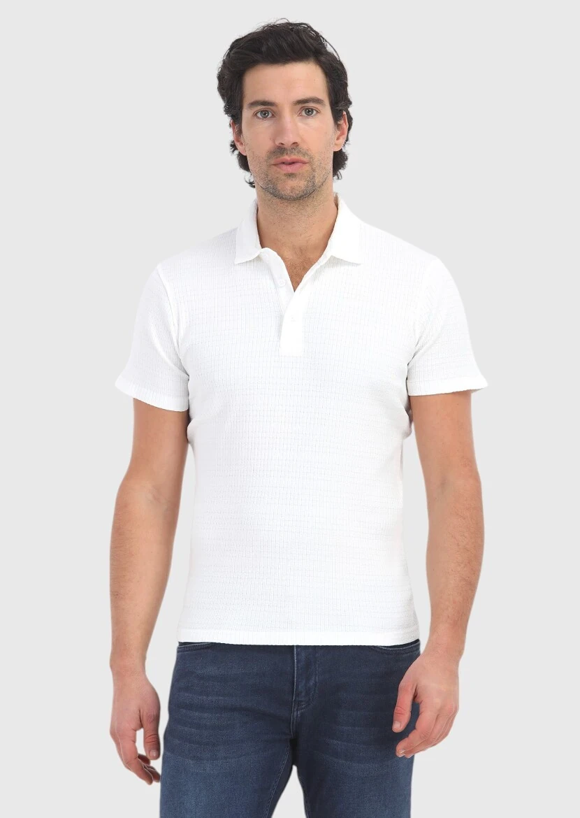White Polo Neck T-Shirt - 2