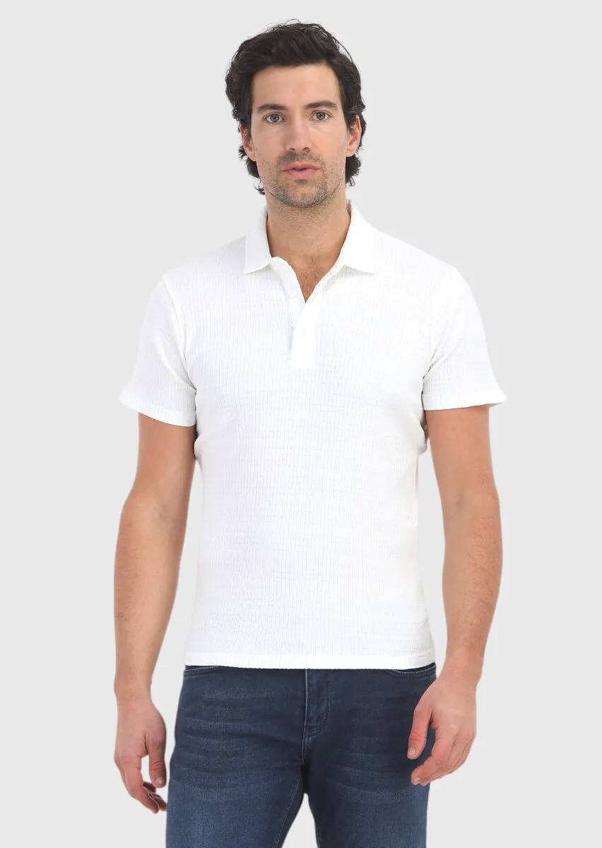 White Polo Neck T-Shirt - 2