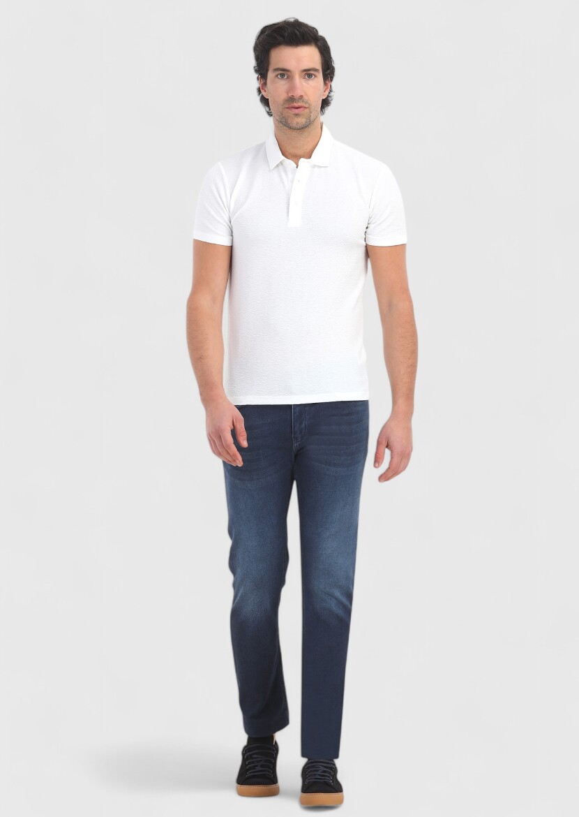 White Polo Neck T-Shirt - 1