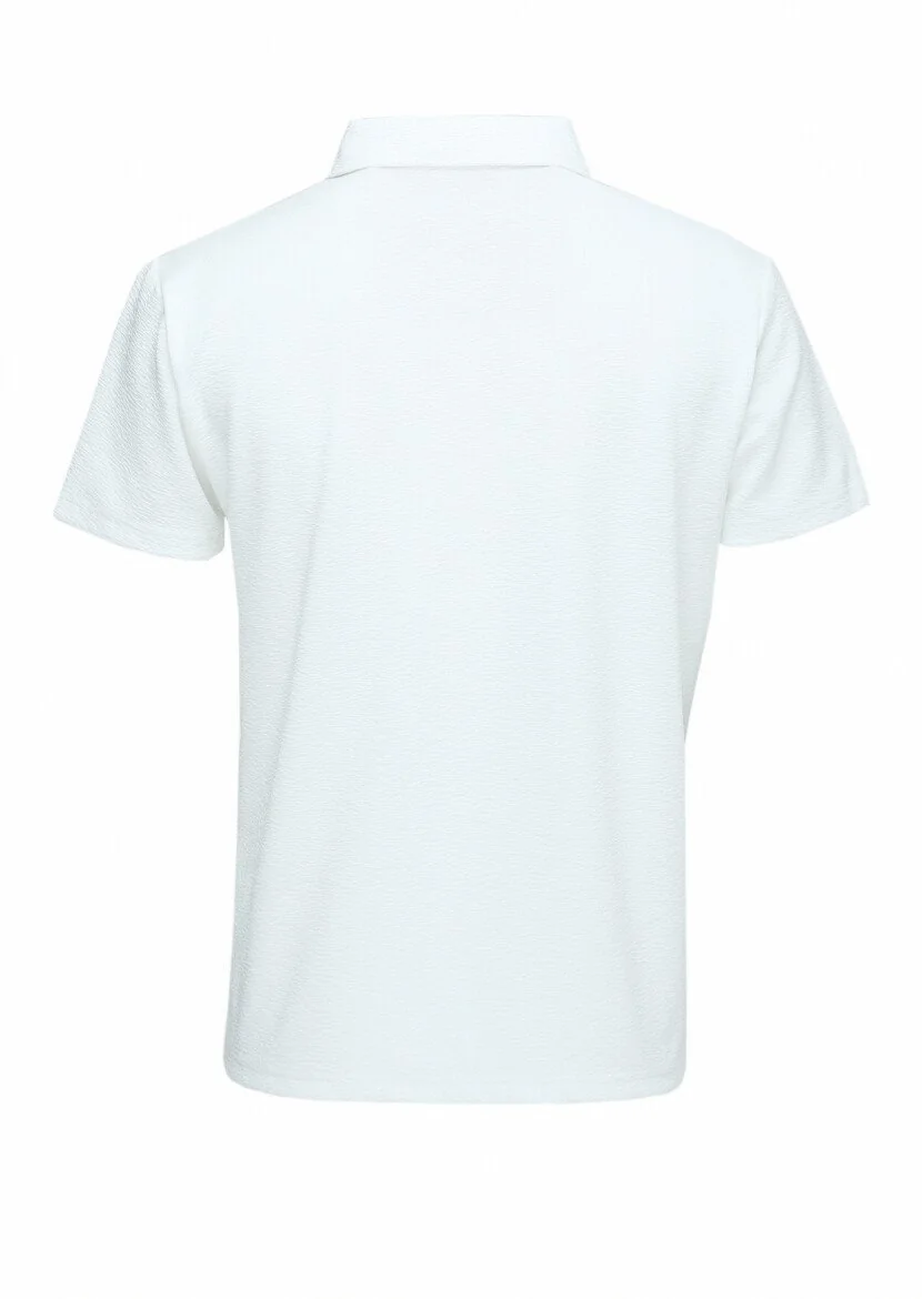 White Polo Neck T-Shirt - 4