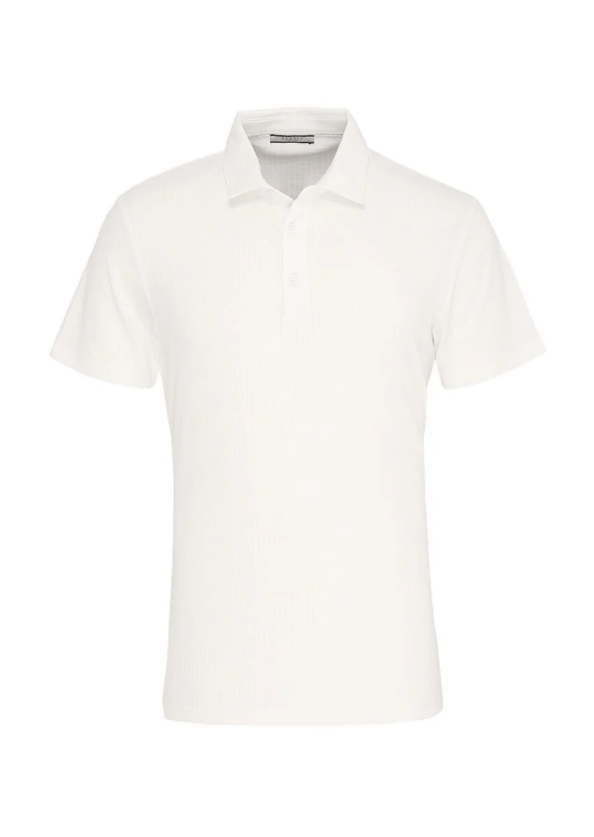 White Polo Neck T-Shirt - 1