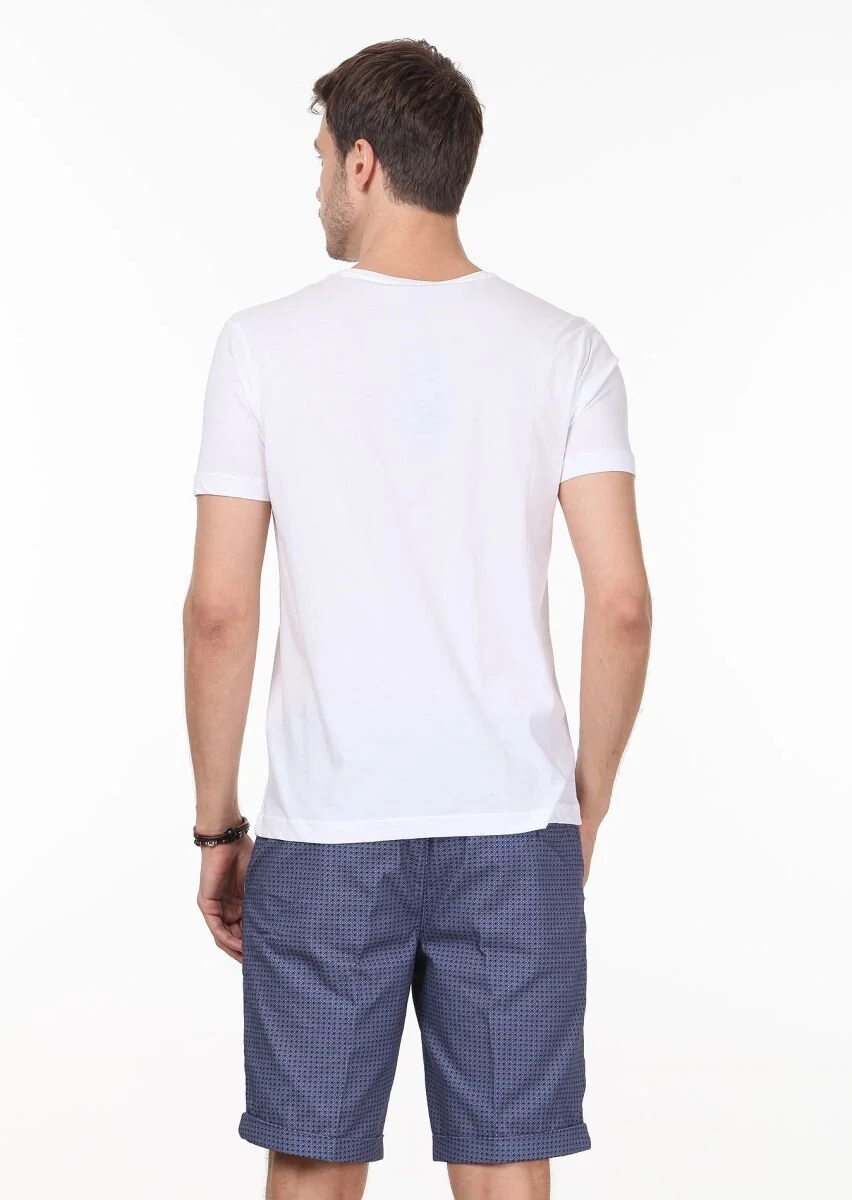 White Printed 100% Cotton T-Shirt - 4