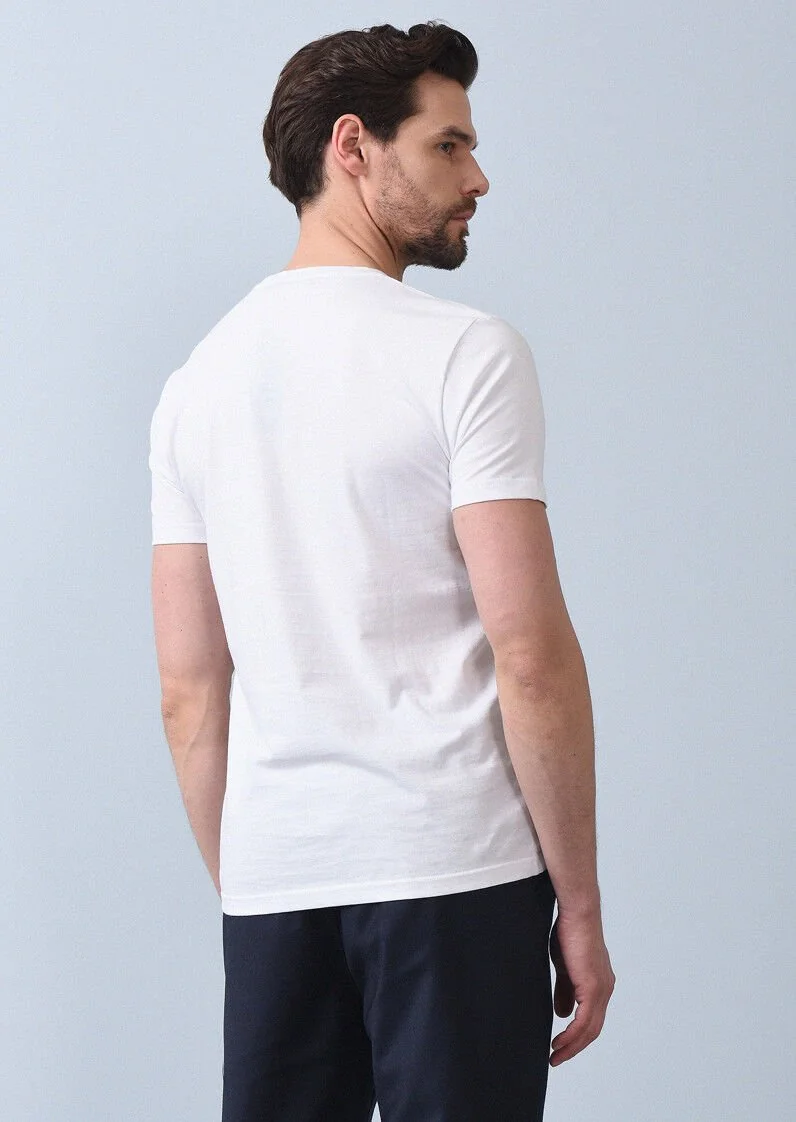 White Printed 100% Cotton T-Shirt - 5
