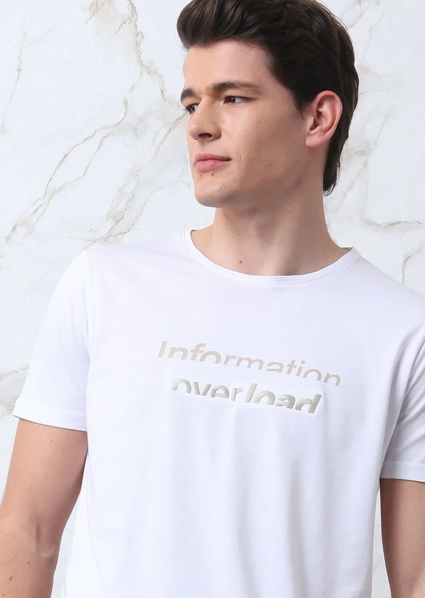 White Printed 100% Cotton T-Shirt - 3