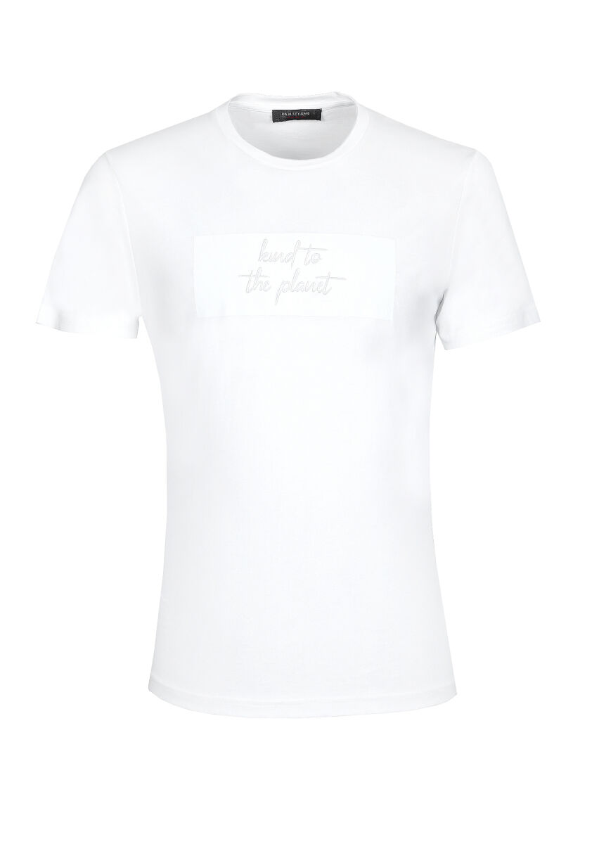 White Printed 100% Cotton T-Shirt - 6