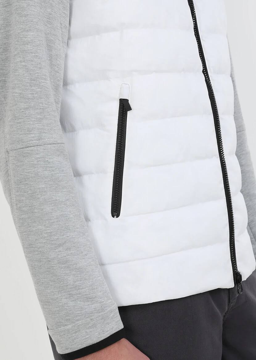 White Puffer Weaving Coat - 4