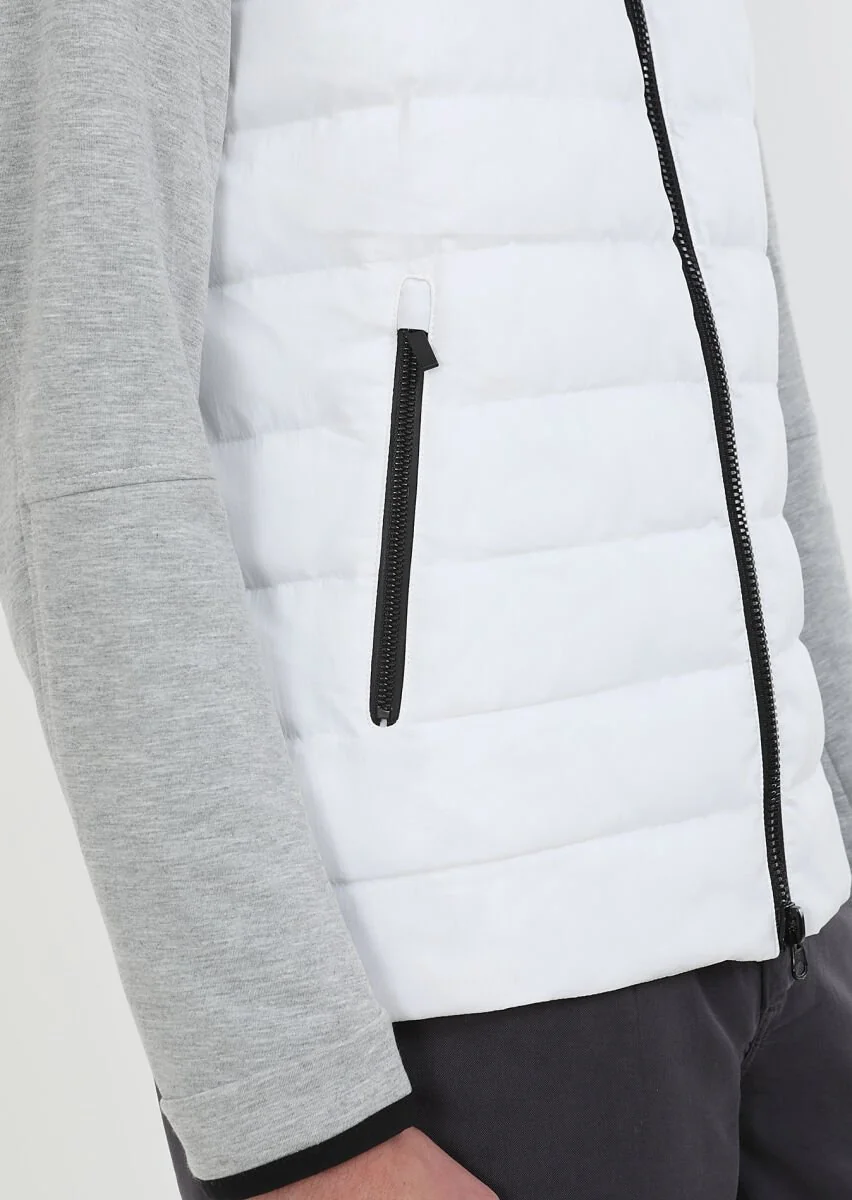 White Puffer Weaving Coat - 4