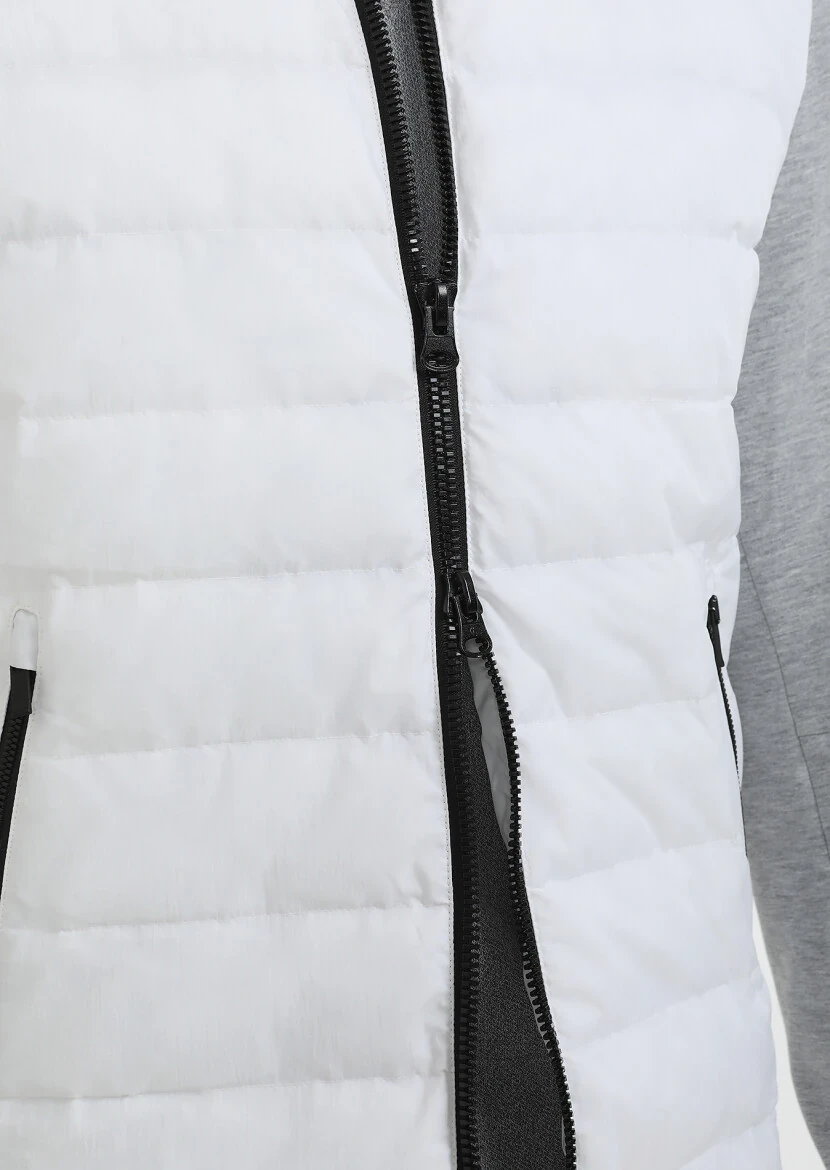 White Puffer Weaving Coat - 7