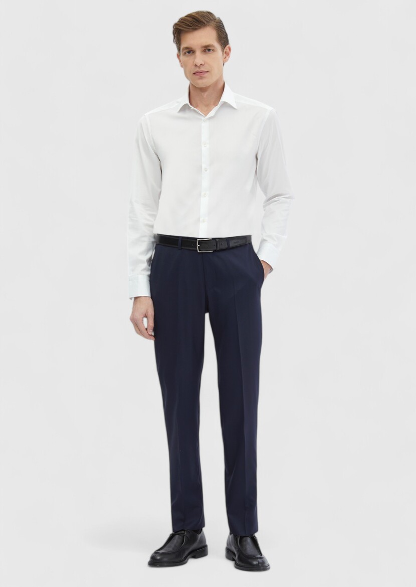 White Regular Fit Non Iron Weaving Classical 100% Cotton Shirt 