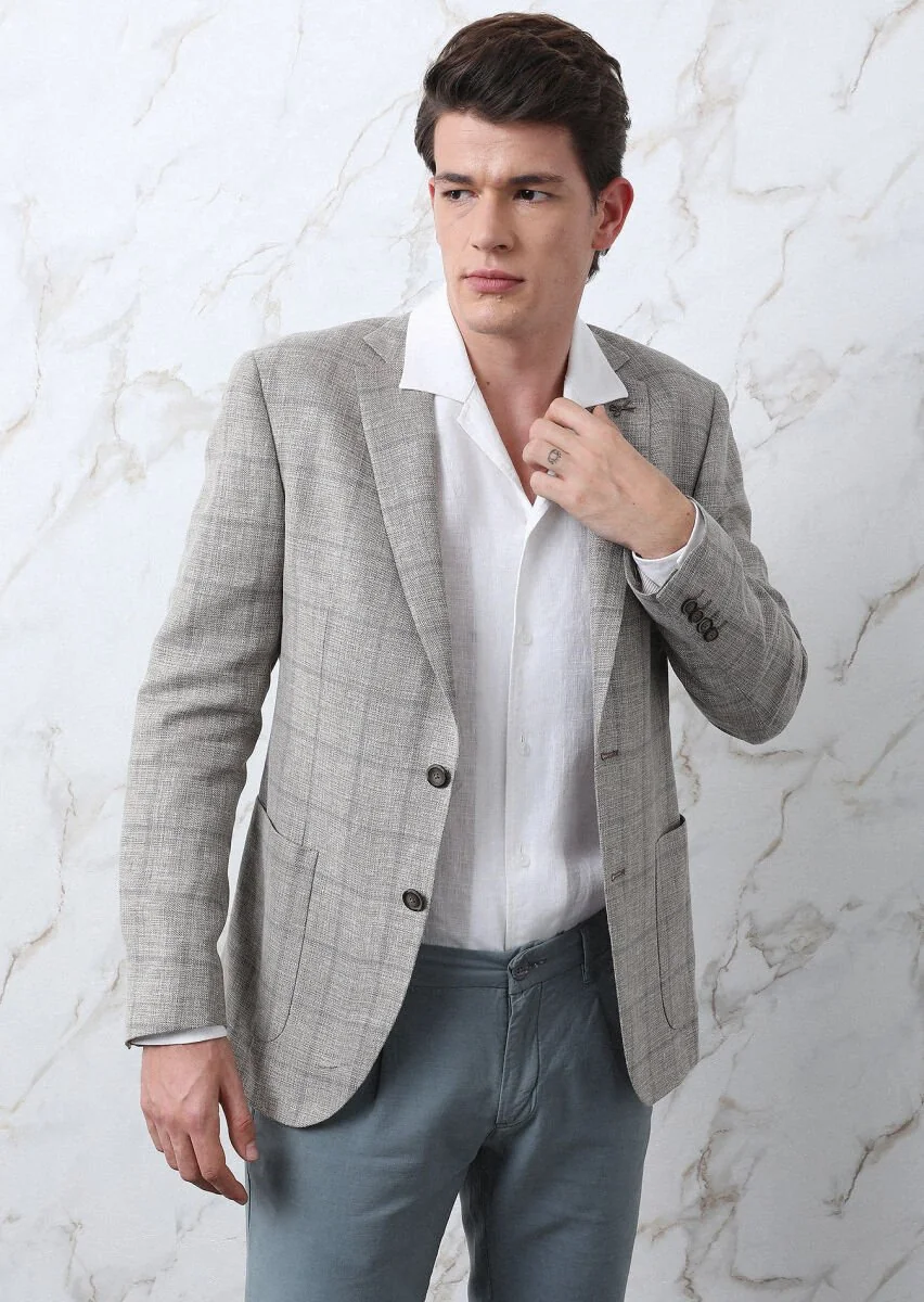 White Regular Fit Weaving Casual 100% Linen Shirt - 6