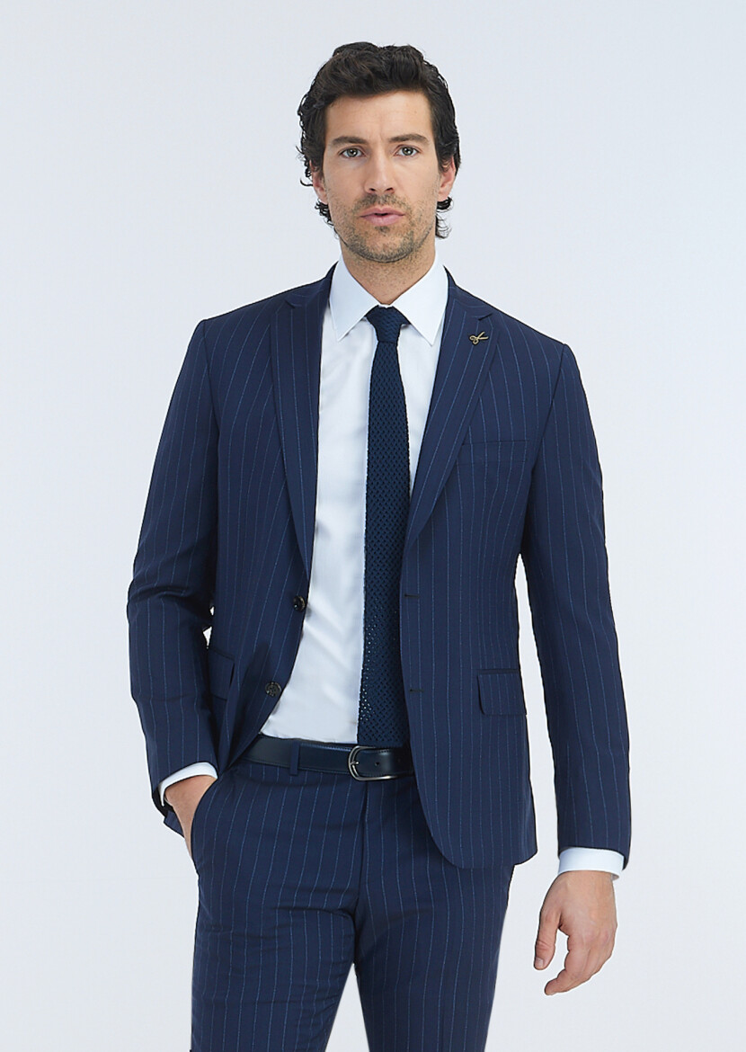 White Striped Regular Fit Long Weaving Classical 100% Cotton Shirt - 3